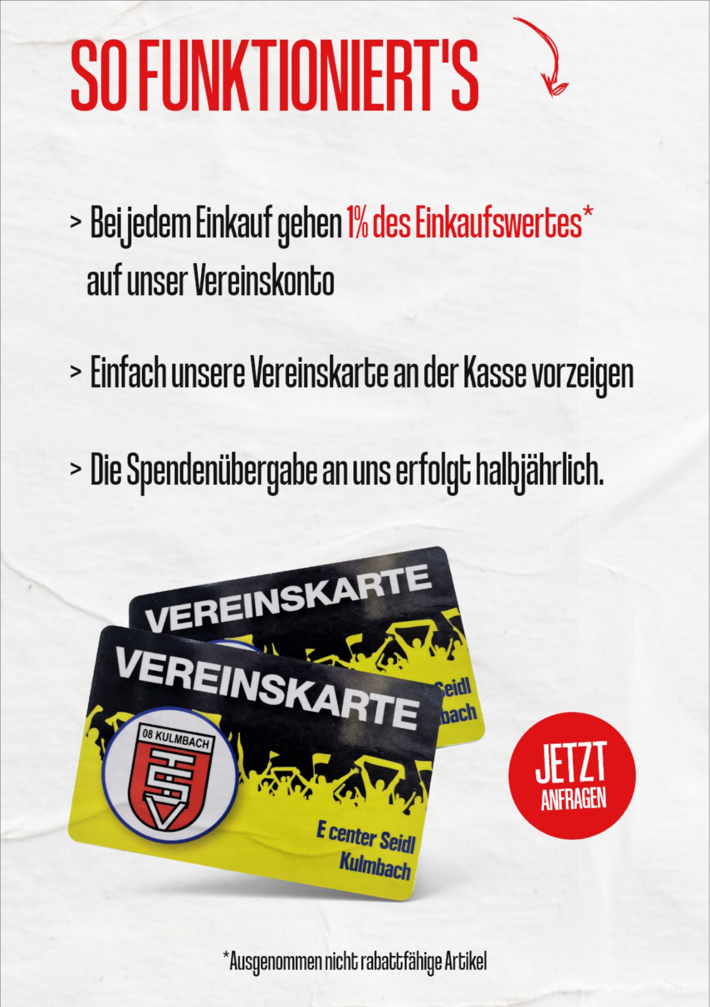 Eigenanzeige: So funktioniert die Vereinskarte beim E center Seidl Kulmbach