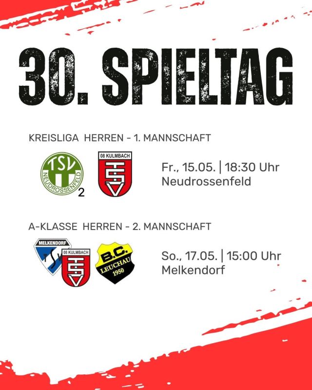Letzter Spieltag in der Saison 25/26 für unsere beiden Herrenmannschaften 🔴⚫️