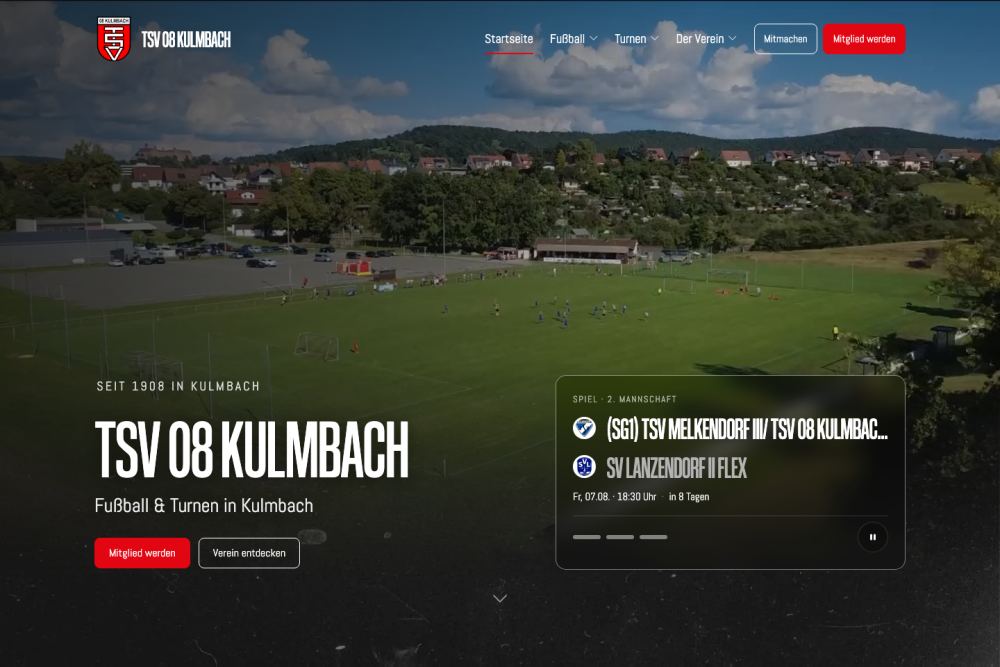 Startseite unserer neuen Website mit Hero-Video und Termin-Karte